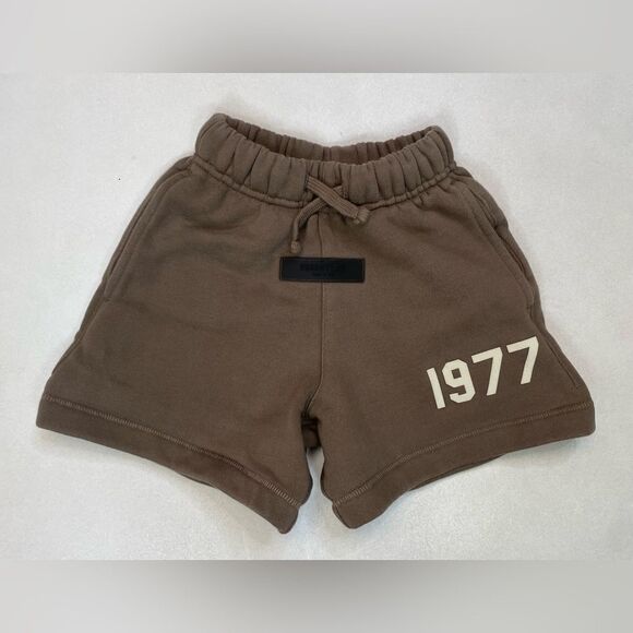 Fear Of God Essentials 1977 Sweat Shorts Kids Size 6-7 Brown - Picture 1 of 9